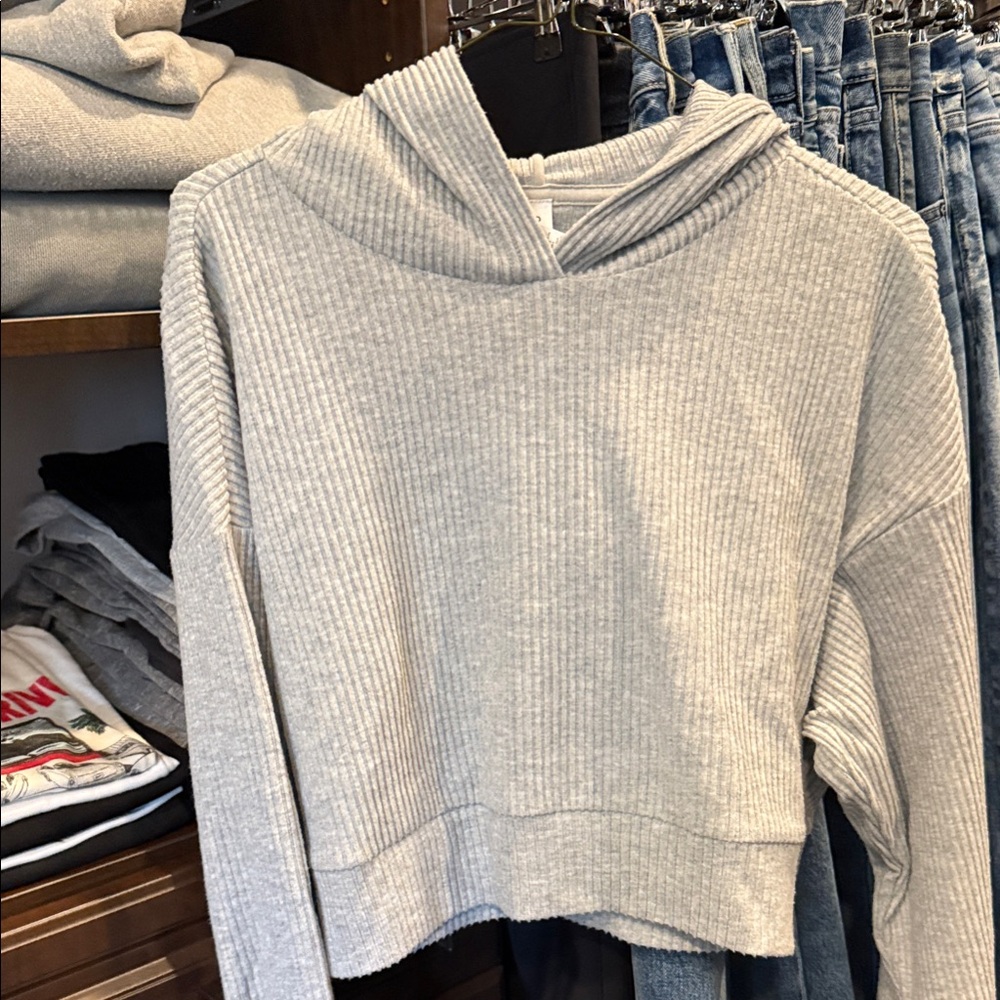 ALO Yoga Heather Gray Cowl Neck Sweater